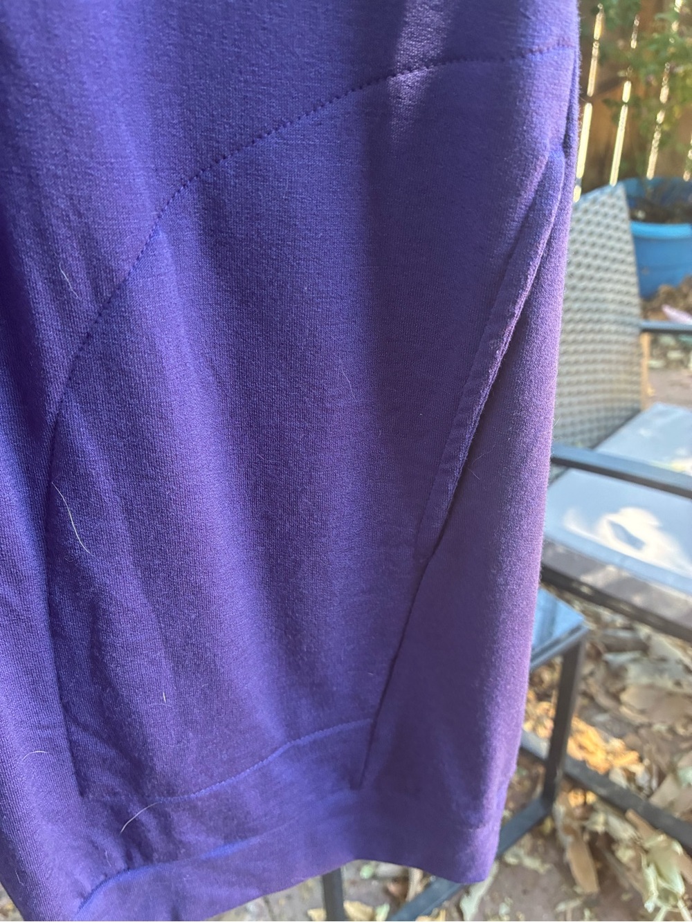 Wool& Deep Purple Women's Relaxed Pocket Tee tunic - Picture 4 of 5